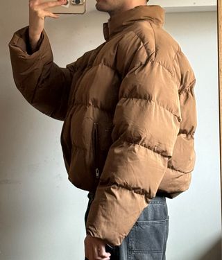 Abrigo acolchado oversize marrón