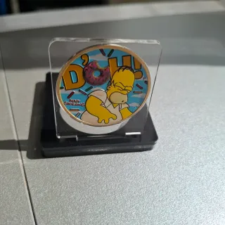 Moneda Silver Coin Donut Baño Oro