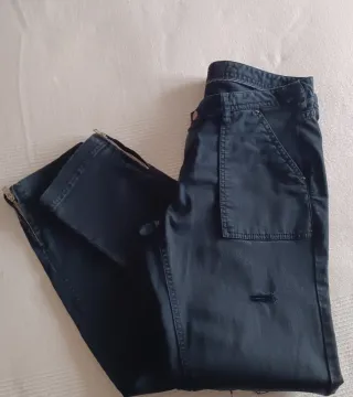 Pantalones Massimo Dutti negros desgastados