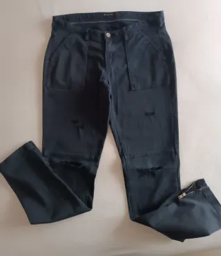 Pantalones Massimo Dutti negros desgastados