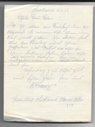 Carta original WWII - Segunda Guerra Mundial