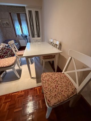 Mesa de comedor extensible blanca Sillas de comedc