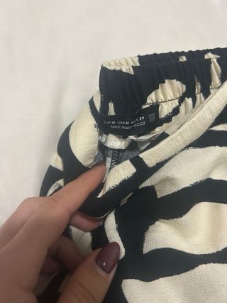 Conjunto Zara Estampado Blanco y Negro