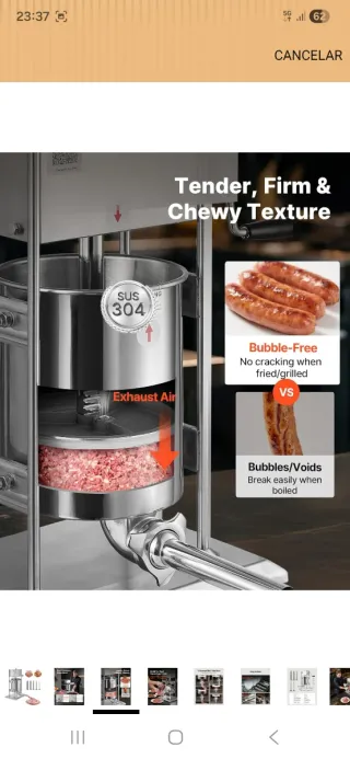 Embutidora VEVOR 10L Acero Inoxidable