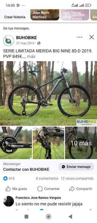 Bicicleta Mérida Big Nine 80