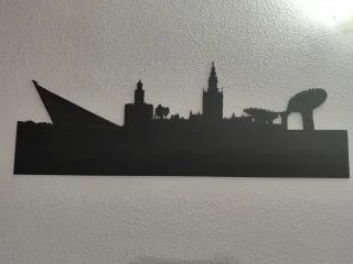 Skyline Sevilla Madera Negro