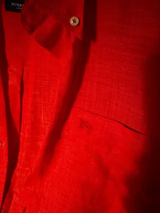 Camisa Burberry Roja Manga Corta