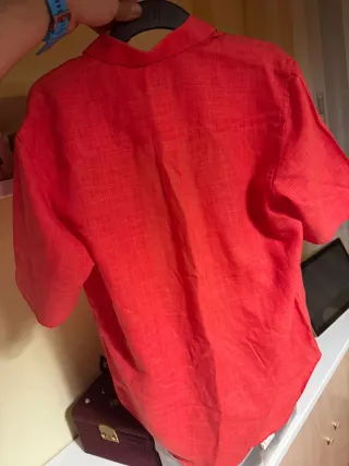 Camisa Burberry Roja Manga Corta