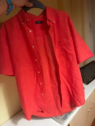 Camisa Burberry Roja Manga Corta