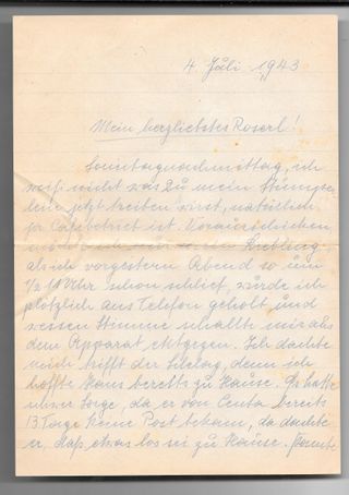 Carta original WWII - Segunda Guerra Mundial