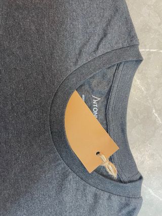 Camiseta gris jaspeada NUEVA 100% algodón S/M/L
