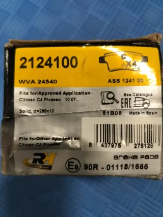 Pastillas de freno nuevas.