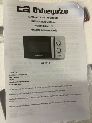 Microondas Orbegozo 20 Litros Blanco