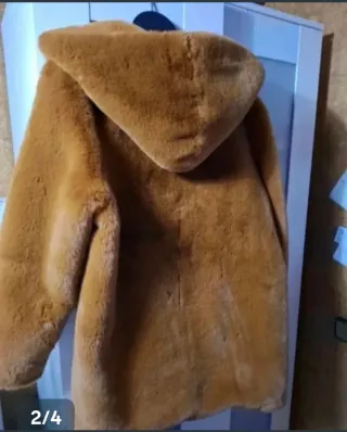 Abrigo de pelo marrón talla única