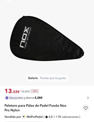 Funda Paletero Padel NOX Pro Nylon Negra