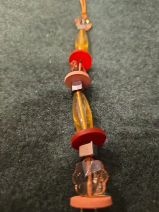 Collar Cuentas Mariposa Ámbar y Rojo