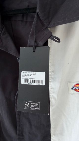 Camisa Dickies Rayas Blanco y Negro