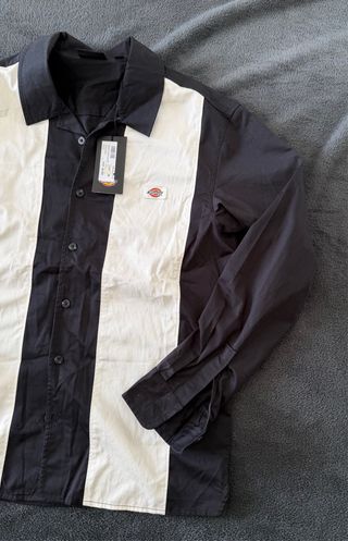 Camisa Dickies Rayas Blanco y Negro