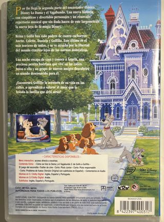 La Dama y el Vagabundo 1 y 2 DVD