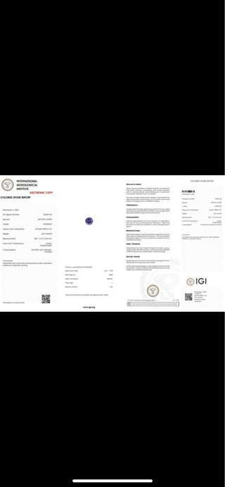 Tanzanita 3,49 ct Redonda Certificada IGI