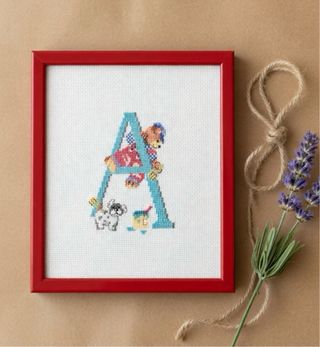 Cuadro Punto Cruz Vintage Letra A