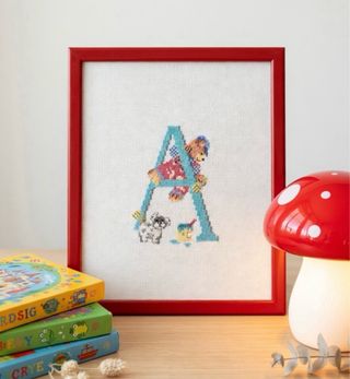 Cuadro Punto Cruz Vintage Letra A