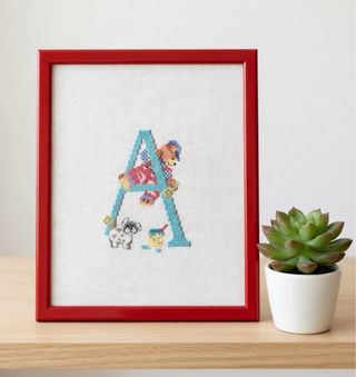 Cuadro Punto Cruz Vintage Letra A