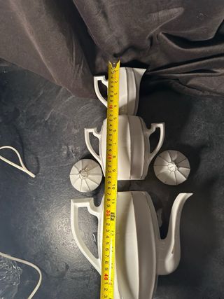 Set de té porcelana blanco y oro estilo art deco