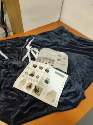 Funda Sillón Reclinable Terciopelo Azul 4 Piezas