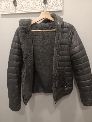 Cazadora reversible mujer gris