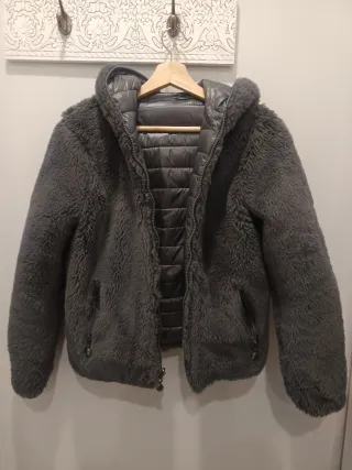 Cazadora reversible mujer gris