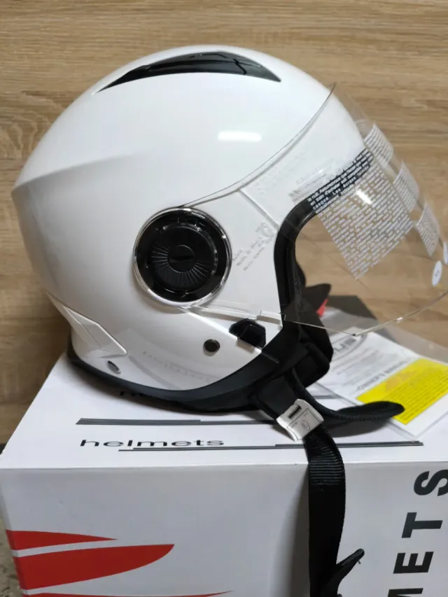 Casco Moto Zeus Blanco con Visera
