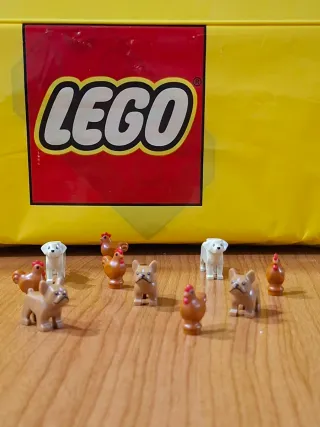 Lego animales: perros y gallinas