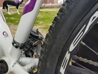 Bicicleta Orbea Morada y Blanca