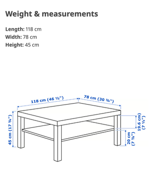 Mesa de centro IKEA Lack 118x78 Blanca