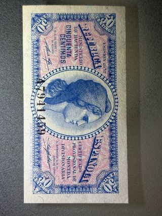Billete 50 céntimos República Española 1937
