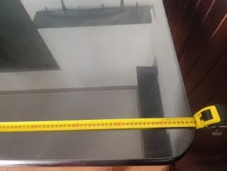 Mesa comedor madera y cristal