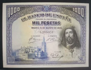 Billete 1000 Pesetas Banco de España 1928 EBC+