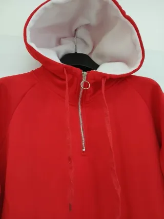 Felpa con cappuccio rossa e bianca TG L