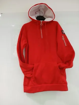 Felpa con cappuccio rossa e bianca TG L