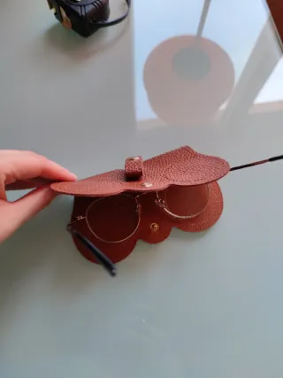 Funda para gafas con forma de gafas imitación piel