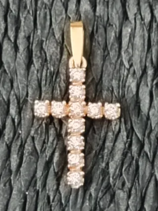 Colgante Cruz Oro 18k Circonitas