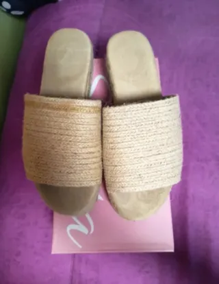 Sandalias de esparto plataforma