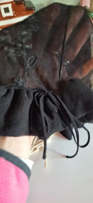 Top Mango Mujer S Negro Transparente