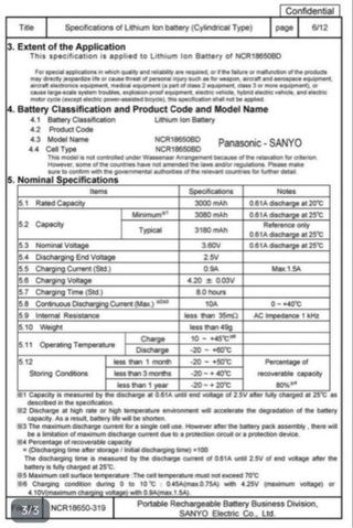 30 Baterías de litio Panasonic NCR18650BD 3200mah