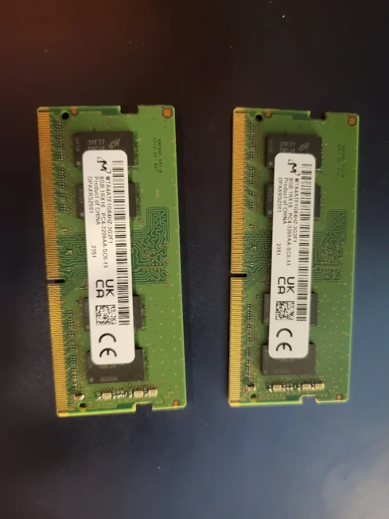 2x 8GB DDR4 3200MHz RAM Micron