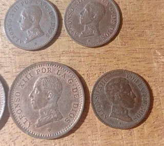 Monedas Alfonso XIII Por la G de Dios