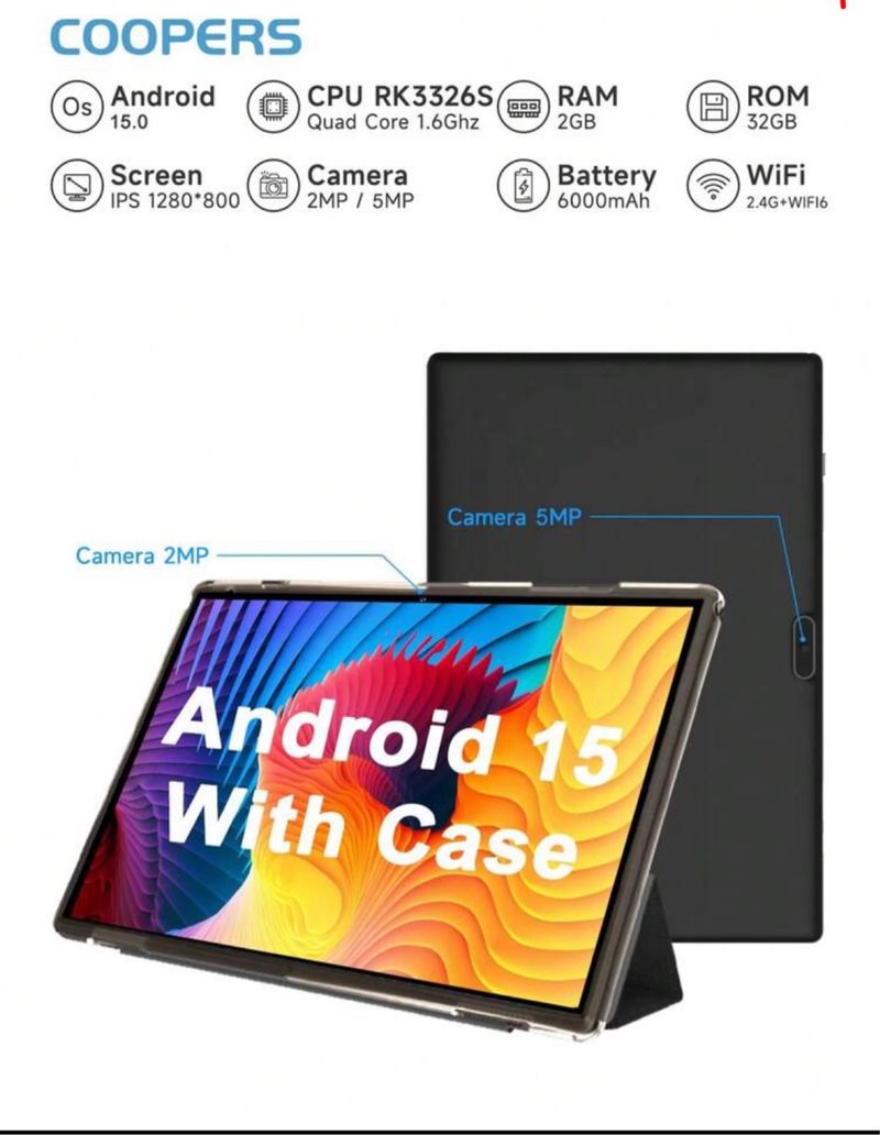 Tablet COOPERS Android 15 32GB