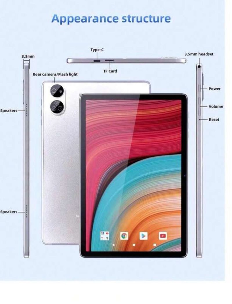 Tablet Android 15 Octa-Core 12GB RAM 128GB ROM afbeelding 2