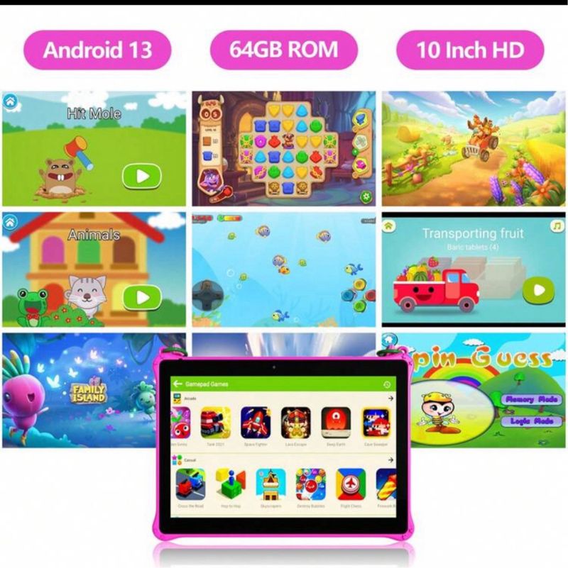 Tablet PRITOM 10 Niña Rosa Funda Protectora afbeelding 2